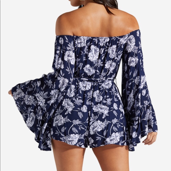 •Romper in Bloom• Off the Shoulder Floral Romper - Picture 7 of 7
